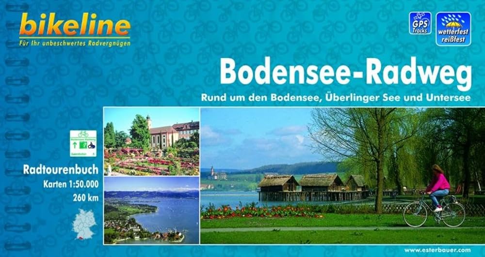 Bikeline Radtourenbuch: Bodensee-Radweg. Rund um den Bodensee, Überlinger See und Untersee. 1:50 000, 260 km, GPS-Tracks Download cover image