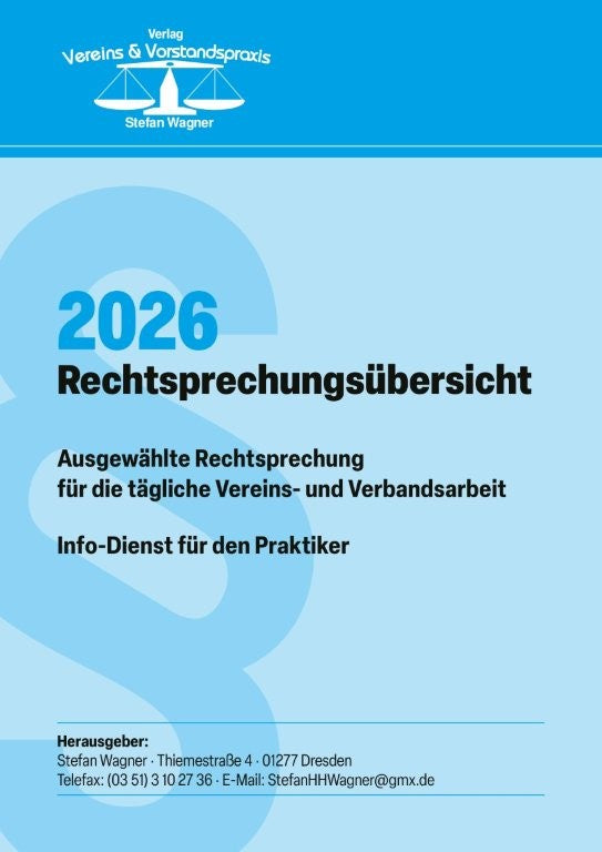 Rechtsprechungsübersicht 2026 - Jahresabonnement