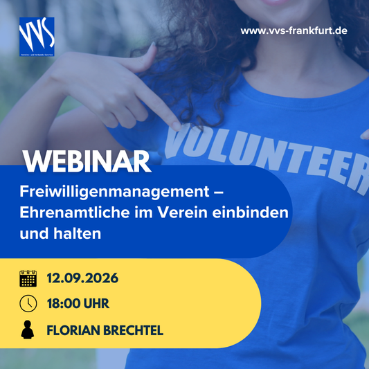 Webinar: Freiwilligenmanagement Teil 2 – Ehrenamtliche im Verein einbinden und halten