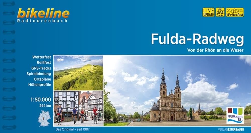 Bikeline Radtourenbuch, Fulda-Radweg: Von der Rhön an die Weser. Radtourenbuch und Karte 1 : 50 000, 245 km, wetterfest/reißfest, GPS-Tracks Download cover image
