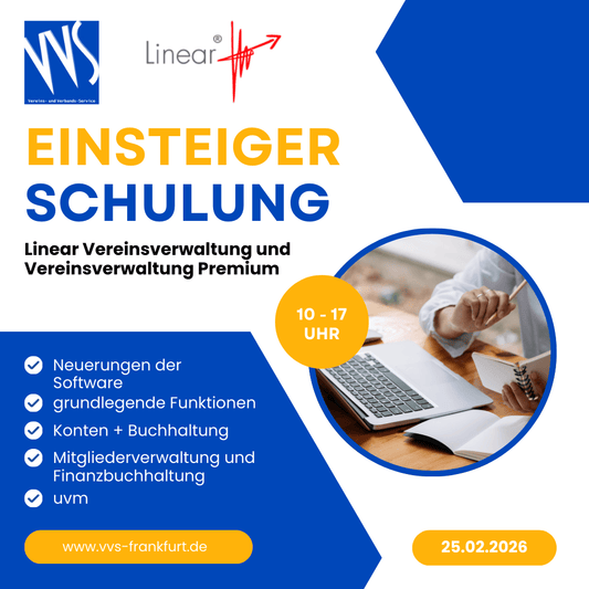 Online-Schulung: Linear Vereinsverwaltung und Linear Vereinsverwaltung Premium: Schulung für Einsteiger und leicht Fortgeschrittene