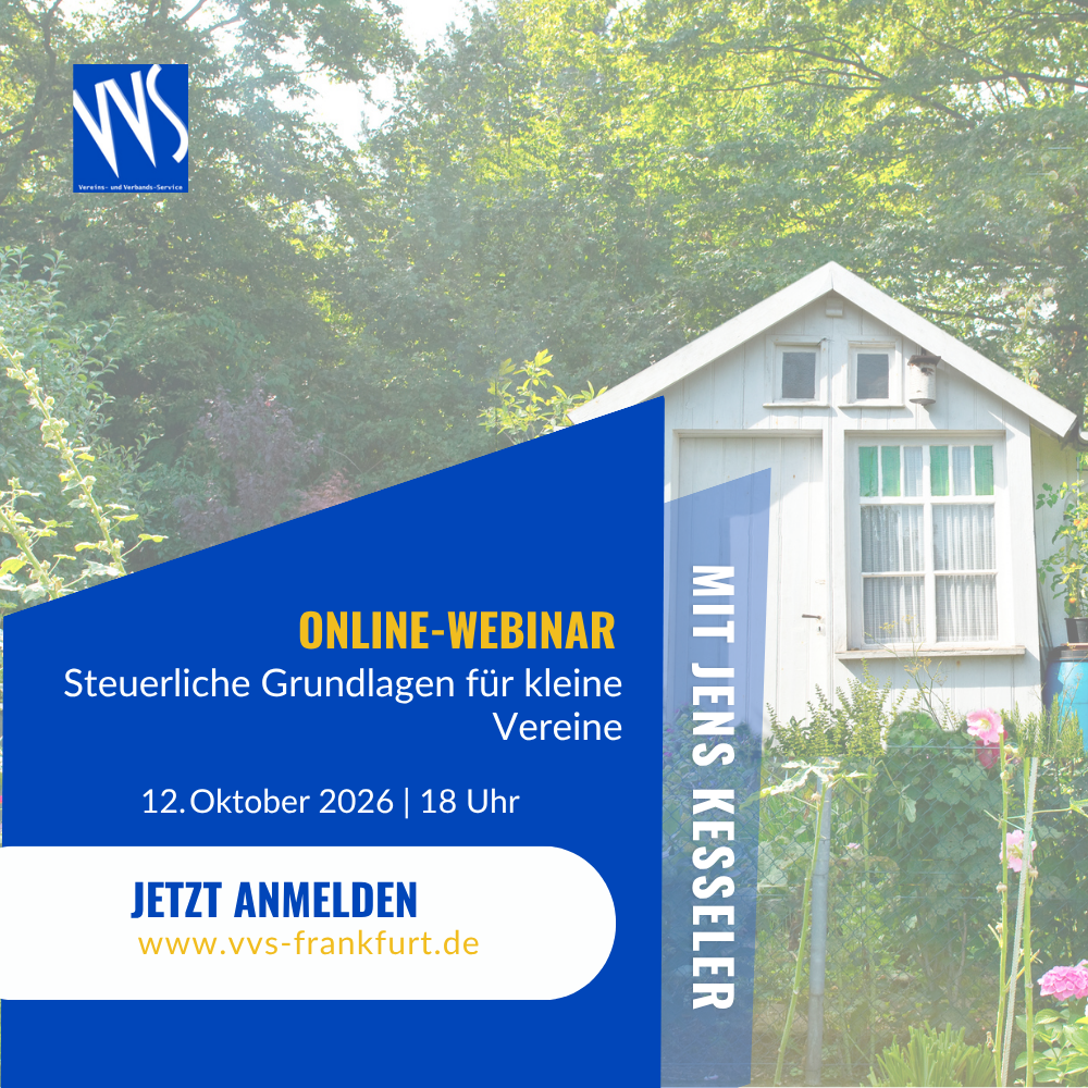 Webinar: Steuerliche Grundlagen für kleine Vereine