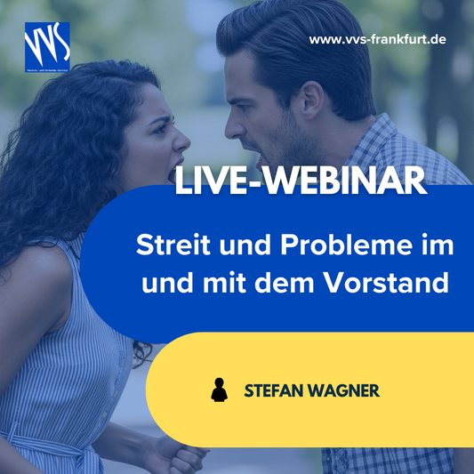 Webinar zu Streit und Konflikten im Vereinsvorstand mit Stefan Wagner