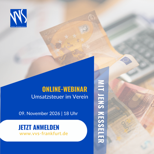 Webinar: Umsatzsteuer im Verein