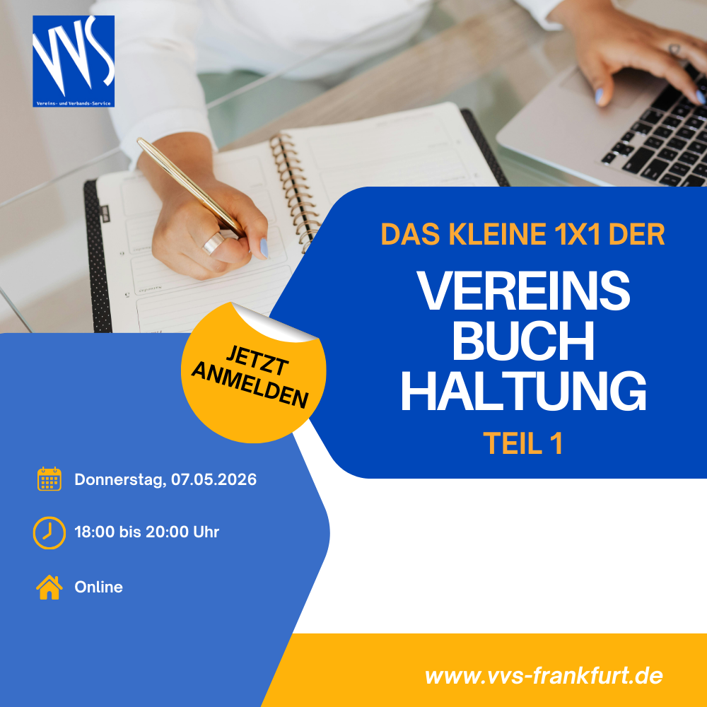 Webinar: Das (kleine) 1 x 1 der Vereinsbuchhaltung - Grundlagen der Vereinsbuchhaltung - Teil 1