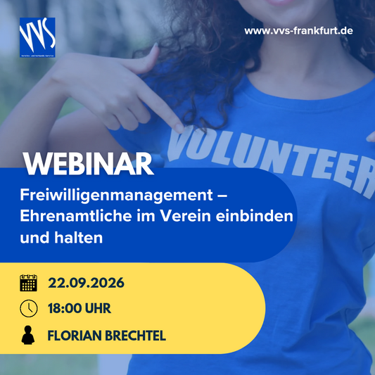 Webinar: Freiwilligenmanagement Teil 2 – Ehrenamtliche im Verein einbinden und halten